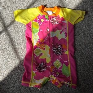 NWOT Hanna Anderson one piece rash guard swimsuit, Size 70 or 6-12 M